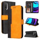 For Motorola Moto E40 / E30 / E20 Stitching-Color Flip Leather Phone Case with Holder(Orange) - 1