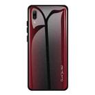 For Huawei Enjoy 9 Plus / Y9 2019 Texture Gradient Glass Protective Case(Red) - 1