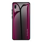 For Huawei Enjoy 9 Plus / Y9 2019 Texture Gradient Glass Protective Case(Rose Red) - 1