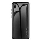 For Huawei Enjoy 9 Plus / Y9 2019 Texture Gradient Glass Protective Case(Black) - 1