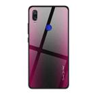 For Xiaomi Redmi Note 7 Texture Gradient Glass Protective Case(Rose Red) - 1