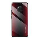 For Huawei Mate 20 Pro  Texture Gradient Glass Protective Case(Red) - 1