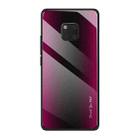 For Huawei Mate 20 Pro  Texture Gradient Glass Protective Case(Rose Red) - 1