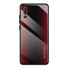 For Huawei P20 Pro Texture Gradient Glass Protective Case(Red) - 1