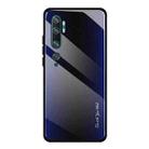 For Xiaomi CC9 Pro Texture Gradient Glass Protective Case(Dark Blue) - 1