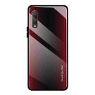 For Huawei Honor 9x Texture Gradient Glass Protective Case(Red) - 1