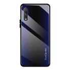 For Huawei Honor 9x Texture Gradient Glass Protective Case(Dark Blue) - 1