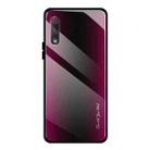 For Huawei Honor 9x Texture Gradient Glass Protective Case(Rose Red) - 1