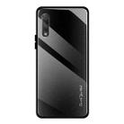 For Huawei Honor 9x Texture Gradient Glass Protective Case(Black) - 1