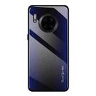 For Huawei Mate 30 Pro Texture Gradient Glass Protective Case(Dark Blue) - 1