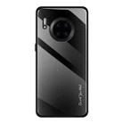 For Huawei Mate 30 Pro Texture Gradient Glass Protective Case(Black) - 1