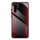 For Huawei P30 Pro Texture Gradient Glass Protective Case(Red) - 1