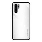 For Huawei P30 Pro Texture Gradient Glass Protective Case(White) - 1