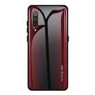 For Xiaomi 9 SE Texture Gradient Glass Protective Case(Red) - 1