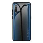 For Xiaomi 9 SE Texture Gradient Glass Protective Case(Blue) - 1