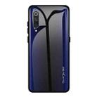 For Xiaomi 9 SE Texture Gradient Glass Protective Case(Dark Blue) - 1