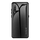 For Xiaomi 9 SE Texture Gradient Glass Protective Case(Black) - 1