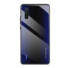 For Xiaomi CC9 / A3 Lite Texture Gradient Glass Protective Case(Dark Blue) - 1