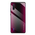 For Xiaomi CC9 / A3 Lite Texture Gradient Glass Protective Case(Rose Red) - 1