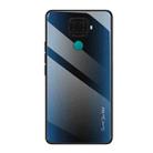 For Huawei Nova 5i Pro Texture Gradient Glass Protective Case(Blue) - 1