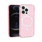 For iPhone 13 Pro Max Terminator Style Glitter Powder MagSafe Magnetic Phone Case (Pink) - 1