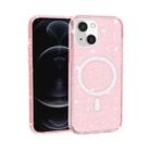 For iPhone 13 mini Terminator Style Glitter Powder MagSafe Magnetic Phone Case (Pink) - 1