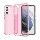 For Samsung Galaxy S22 5G Shockproof Terminator Style Transparent Protective Phone Case(Pink) - 1