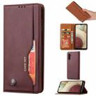 For Samsung Galaxy A13 5G Knead Skin Texture Leather Phone Case(Wine Red) - 1
