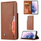 For Samsung Galaxy S22 5G Knead Skin Texture Leather Phone Case(Brown) - 1