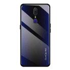 For OPPO F11 / A9 Texture Gradient Glass Protective Case(Dark Blue) - 1