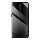 For OPPO F11 / A9 Texture Gradient Glass Protective Case(Black) - 1