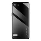 For OPPO A33 Texture Gradient Glass Protective Case(Black) - 1