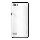 For OPPO A33 Texture Gradient Glass Protective Case(White) - 1