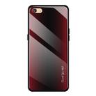 For OPPO F3 Texture Gradient Glass Protective Case(Red) - 1