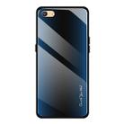 For OPPO F3 Texture Gradient Glass Protective Case(Blue) - 1