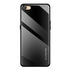 For OPPO F3 Texture Gradient Glass Protective Case(Black) - 1