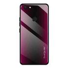 For Vivo V7 Texture Gradient Glass Protective Case(Rose Red) - 1