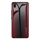 For Vivo X23 Texture Gradient Glass Protective Case(Red) - 1