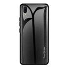 For Vivo X23 Texture Gradient Glass Protective Case(Black) - 1