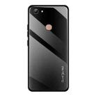 For Vivo Y83 Texture Gradient Glass Protective Case(Black) - 1