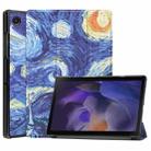 For Samsung Galaxy Tab A8 2021 Painted Leather Tablet Case with 3-Fold Holder(Starry Sky) - 1