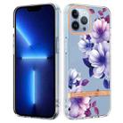 For iPhone 13 Pro Flowers and Plants Series IMD TPU Phone Case (Purple Begonia) - 1