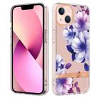 For iPhone 13 Flowers and Plants Series IMD TPU Phone Case(Purple Begonia) - 1