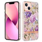 For iPhone 13 Flowers and Plants Series IMD TPU Phone Case(Purple Peony) - 1