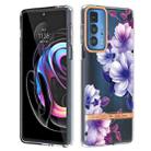 Flowers and Plants Series IMD TPU Phone Case For Motorola Edge 20 Pro(Purple Begonia) - 1