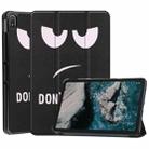 For Nokia T20 Painted Leather Tablet Case with 3-Fold Holder(Big Eye Me) - 1