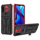 For Motorola G Pure Armor Card PC + TPU Phone Case(Red) - 1
