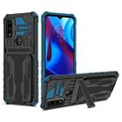 For Motorola G Pure Armor Card PC + TPU Phone Case(Blue) - 1