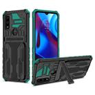 For Motorola G Pure Armor Card PC + TPU Phone Case(Dark Green) - 1