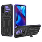 For Motorola G Pure Armor Card PC + TPU Phone Case(Purple) - 1